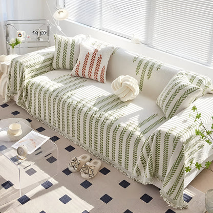 Chic Leaf-Patterned Sofa Protector Cover