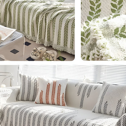Chic Leaf-Patterned Sofa Protector Cover