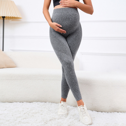 Supportive Elastic Leggings for Maternity with Slimming Design
