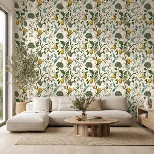 Charming Citrus & Bird Self-Adhesive Wall Décor