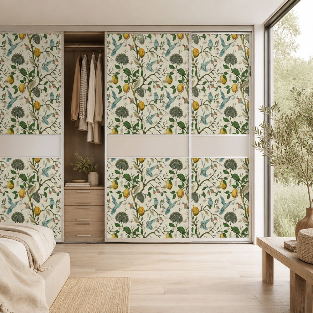 Charming Citrus & Bird Self-Adhesive Wall Décor