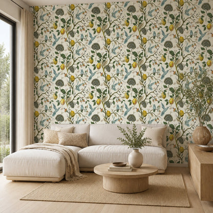 Charming Citrus & Bird Self-Adhesive Wall Décor