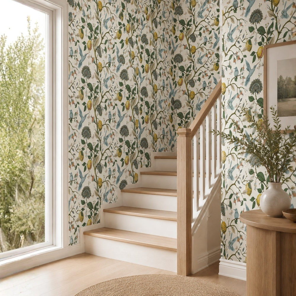 Charming Citrus & Bird Self-Adhesive Wall Décor