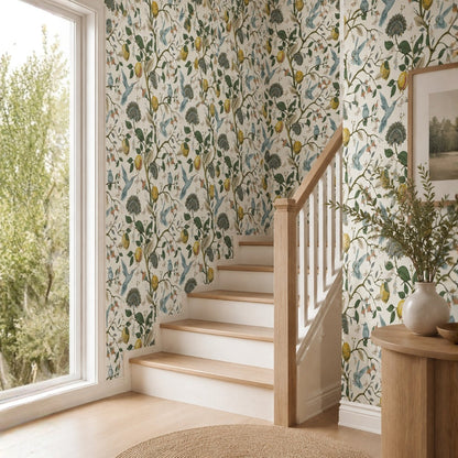 Charming Citrus & Bird Self-Adhesive Wall Décor