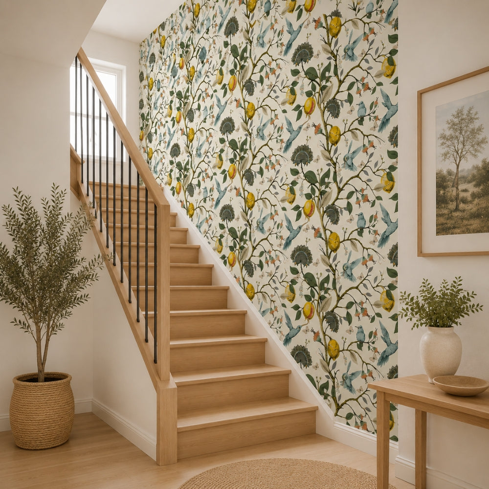 Charming Citrus & Bird Self-Adhesive Wall Décor