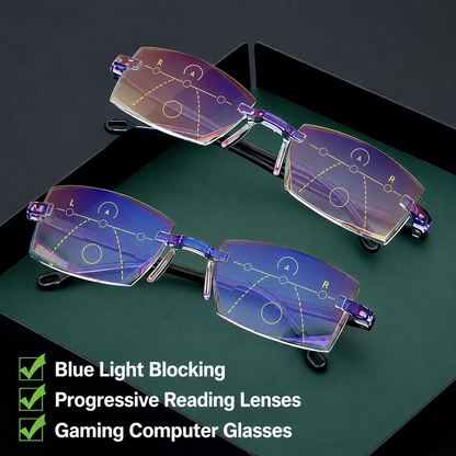 Visionary Lens | Multifocal Clarity | Blue Light Defense | Ultra-Lightweight & Frame-Free