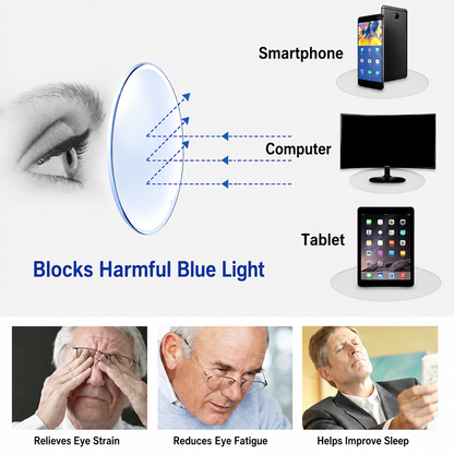 Visionary Lens | Multifocal Clarity | Blue Light Defense | Ultra-Lightweight & Frame-Free
