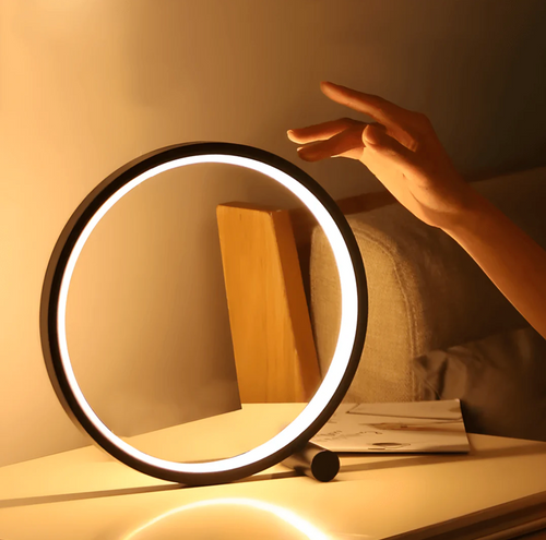 Touch Control LED Table Lamp - Sleek Dimmable Ring Design