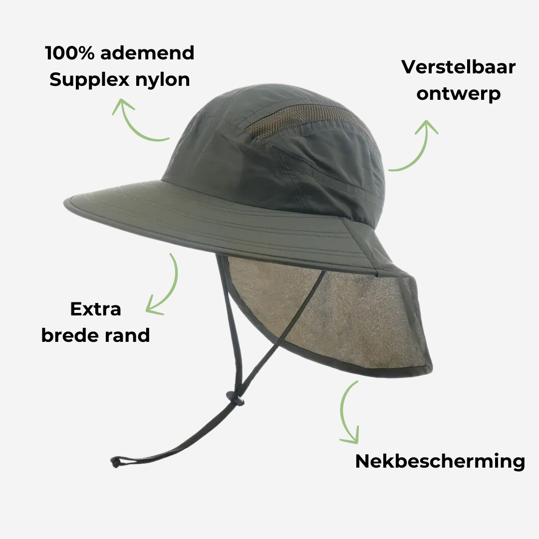 Sun Hat with Neck Protection - Wide Brim Design