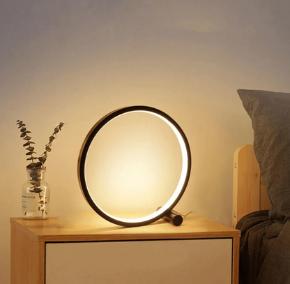 Touch-Controlled LED Table Lamp – Adjustable Brightness in Circle Design