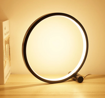 Touch-Controlled LED Table Lamp – Adjustable Brightness in Circle Design