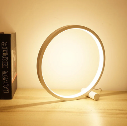 Touch-Controlled LED Table Lamp – Adjustable Brightness in Circle Design