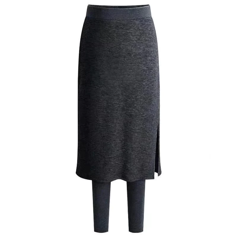 Chic Thermal Leggings with Attached Skirt