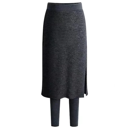 Chic Thermal Leggings with Attached Skirt