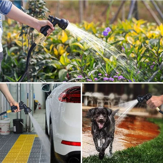 100FT Expandable Garden Hose with 8 Spray Settings for Versatile Watering