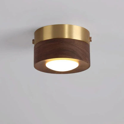 LED Ceiling Light Fixture in Walnut Finish