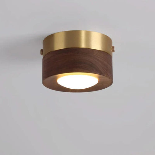 LED Ceiling Light Fixture in Walnut Finish