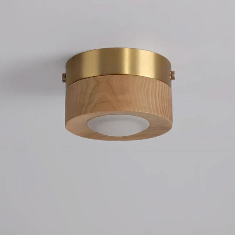 LED Ceiling Light Fixture in Walnut Finish