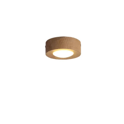 LED Ceiling Light Fixture in Walnut Finish