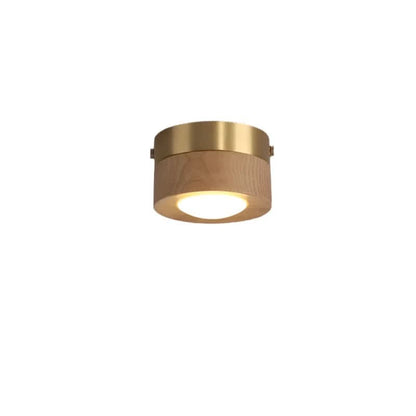 LED Ceiling Light Fixture in Walnut Finish