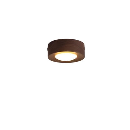 LED Ceiling Light Fixture in Walnut Finish