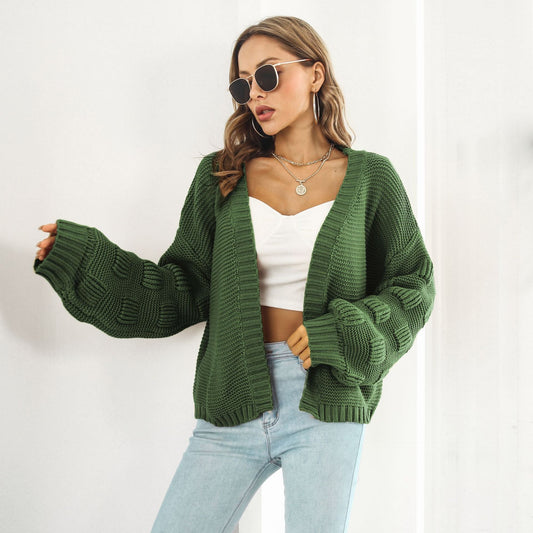 Chic & Cozy Puff Sleeve Cardigan for Effortless Style