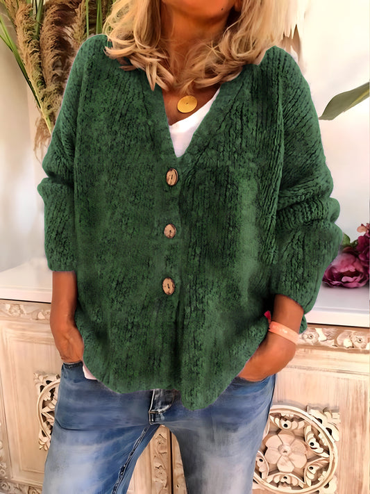Chic Cardigan with V-Neck for Effortless Style