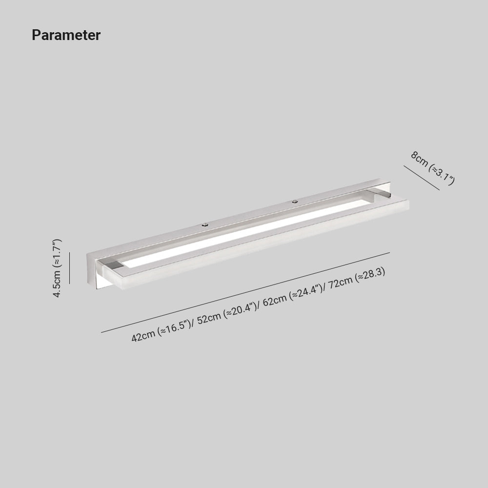 LED Wall Light with Rectangular Mirror Design for Versatile Living Areas