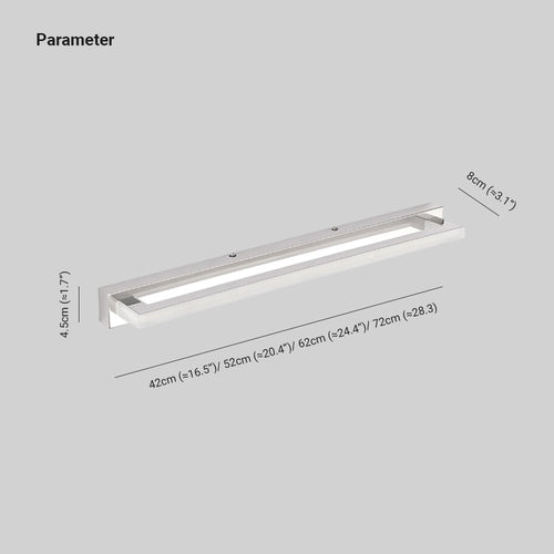 LED Wall Light with Rectangular Mirror Design for Versatile Living Areas