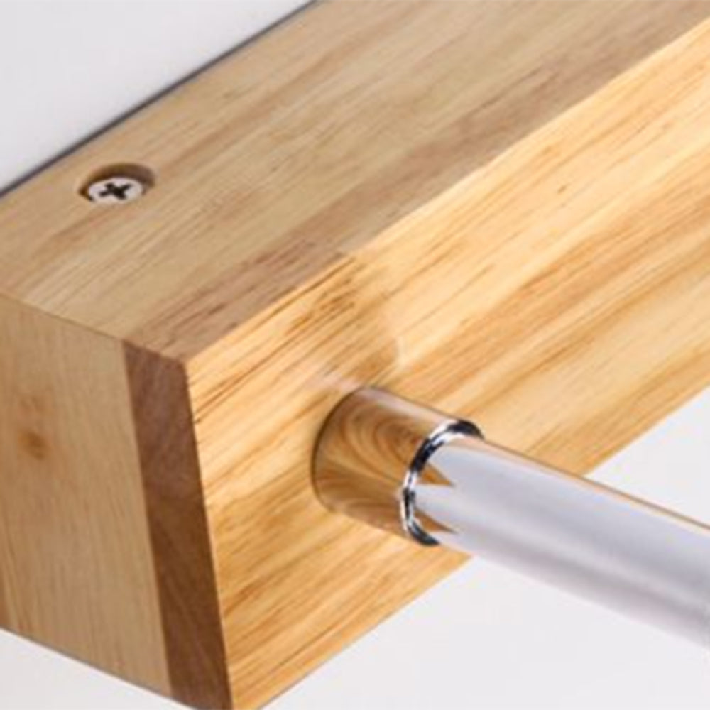 Indoor LED Wall Light with Wood and Metal in Retro Industrial Style