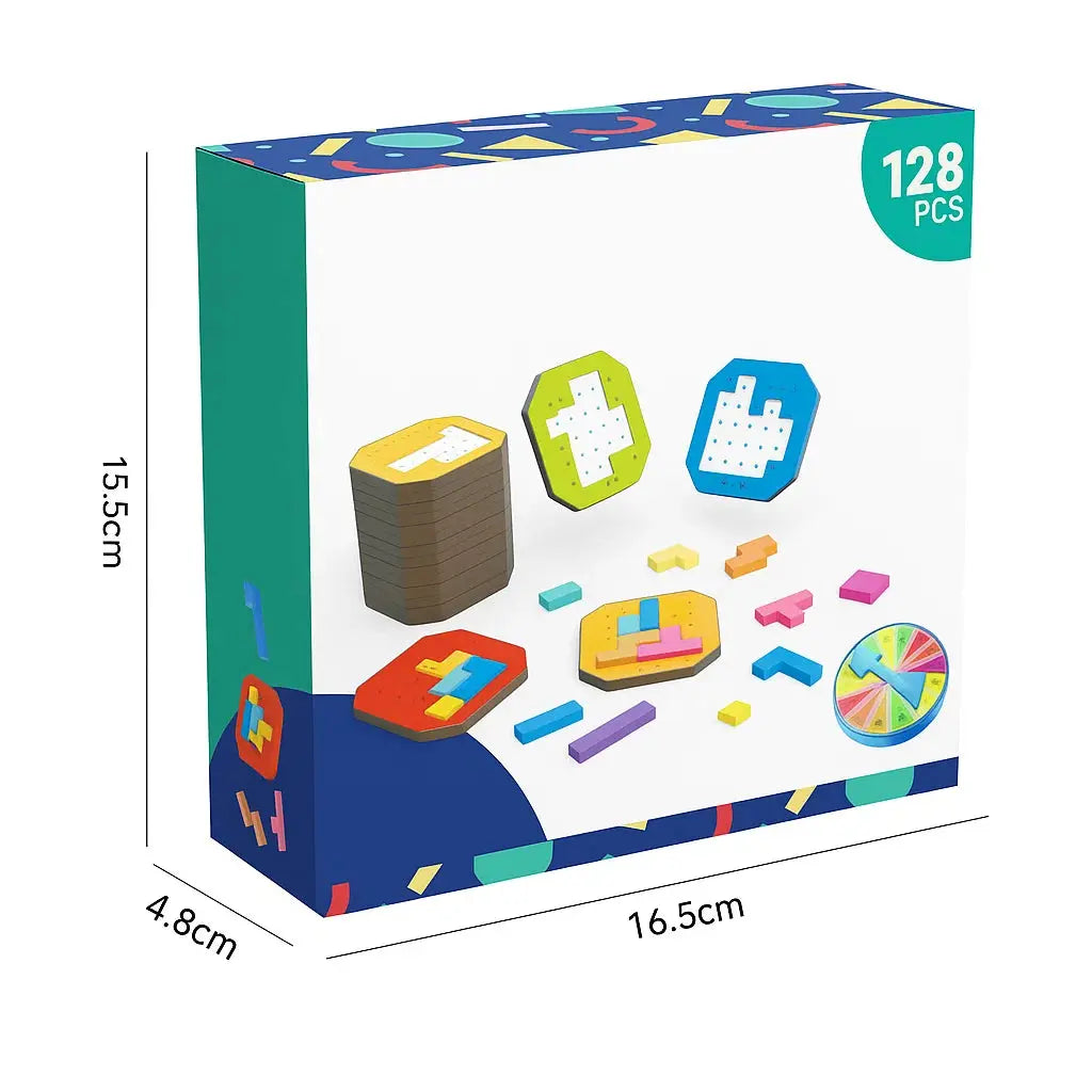 BrainTeaser Challenge | 108 Colorful Pieces with 20 Task Cards