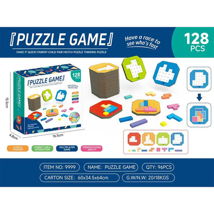 BrainTeaser Challenge | 108 Colorful Pieces with 20 Task Cards
