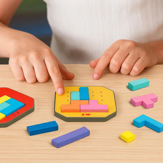 BrainTeaser Challenge | 108 Colorful Pieces with 20 Task Cards