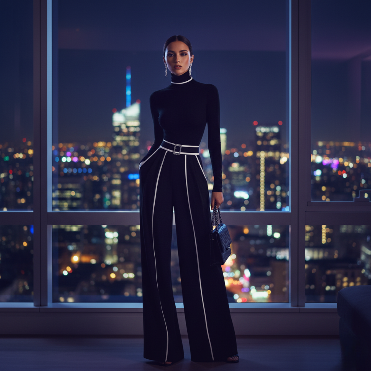 Chic Women's Two-Piece Suit in Stylish Design