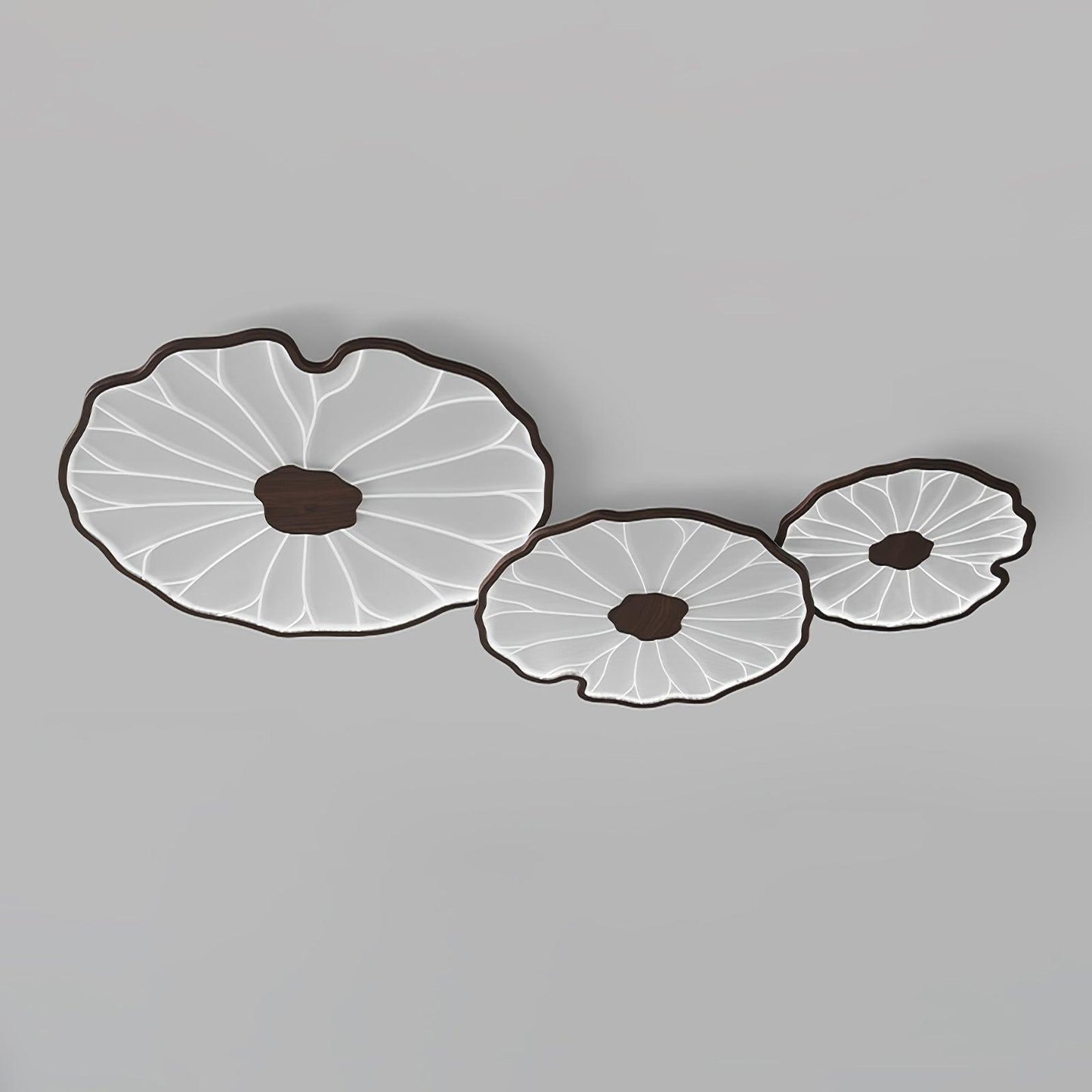 Leaf Design LED Ceiling Light Fixture - Flush Mount Wooden Lamp