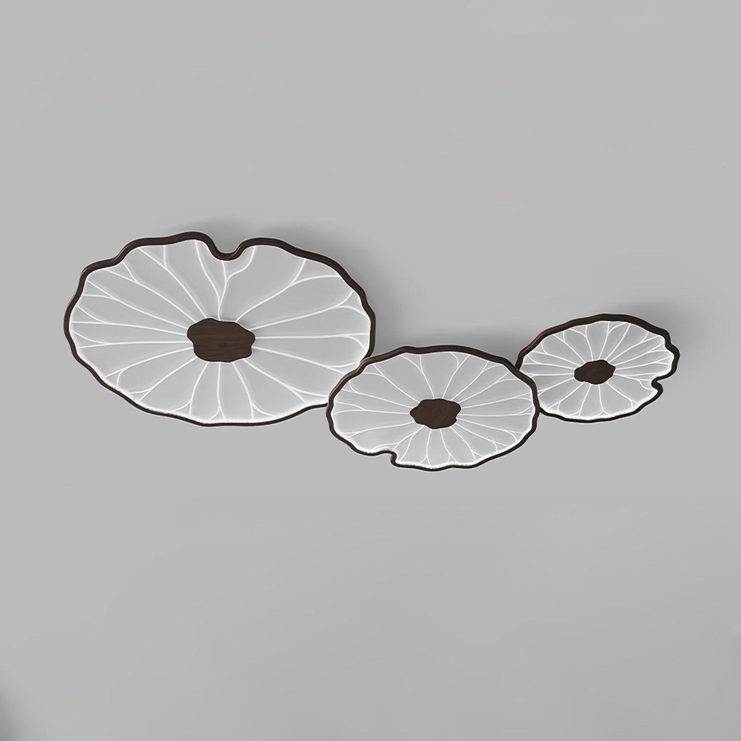Leaf Design LED Ceiling Light Fixture - Flush Mount Wooden Lamp