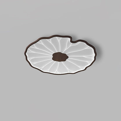 Leaf Design LED Ceiling Light Fixture - Flush Mount Wooden Lamp