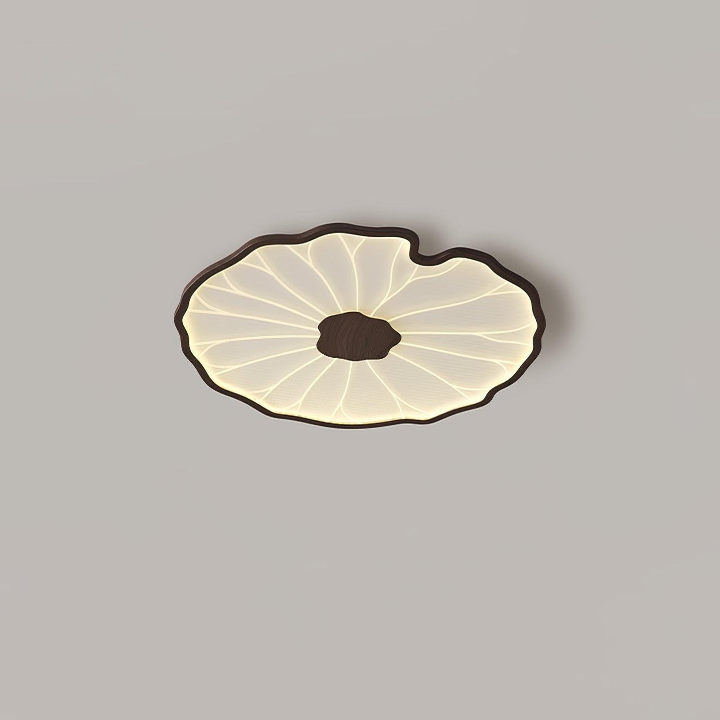 Leaf Design LED Ceiling Light Fixture - Flush Mount Wooden Lamp