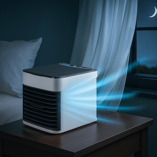 Mini USB Air Cooler with 3-in-1 Functionality and LED - Portable Unit