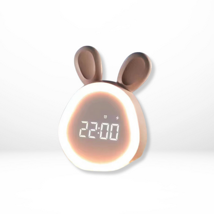 Bunny Night Light Alarm Clock for Kids with Soft Sound Feature