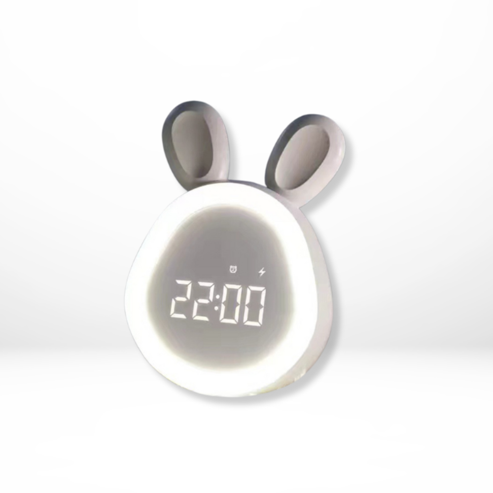 Bunny Night Light Alarm Clock for Kids with Soft Sound Feature