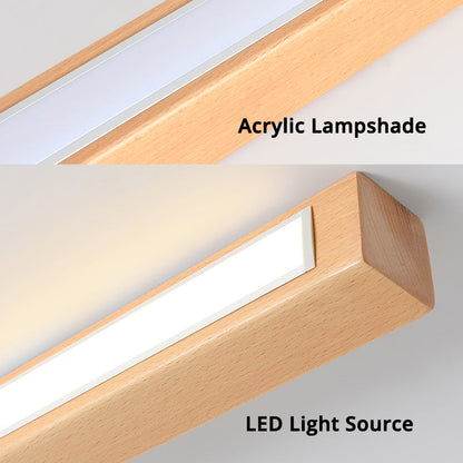 Sleek LED Ceiling Light in Wood Design with Three Color Options
