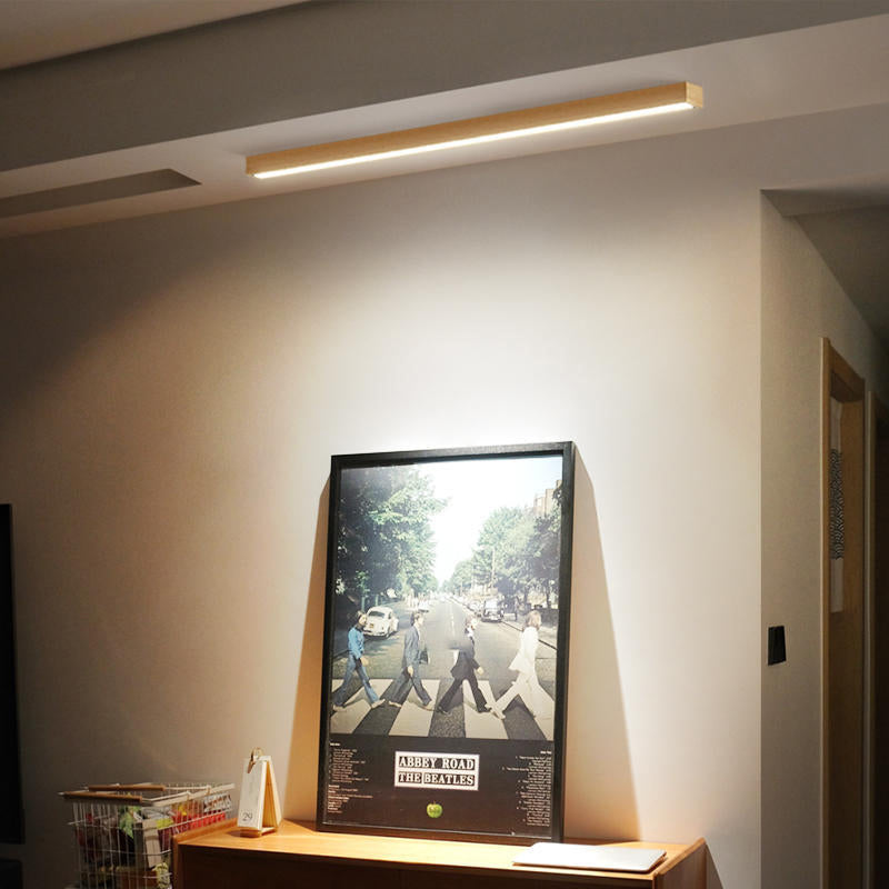Sleek LED Ceiling Light in Wood Design with Three Color Options