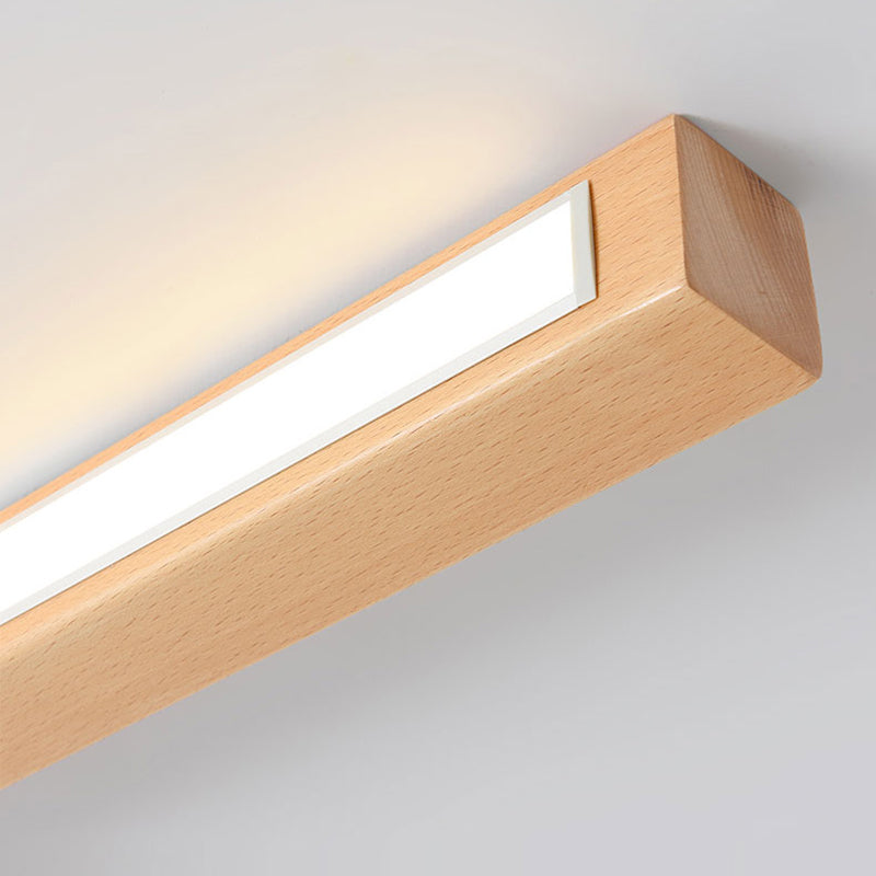 Sleek LED Ceiling Light in Wood Design with Three Color Options