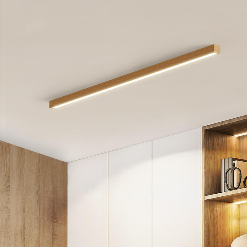 Sleek LED Ceiling Light in Wood Design with Three Color Options
