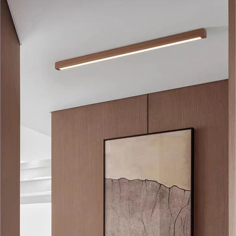 Sleek LED Ceiling Light in Wood Design with Three Color Options