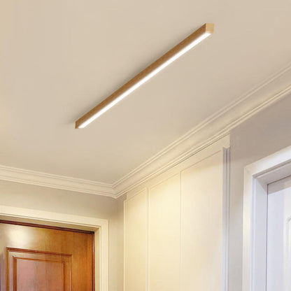 Sleek LED Ceiling Light in Wood Design with Three Color Options