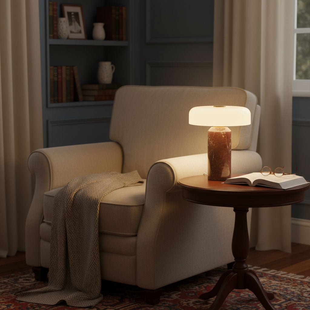 LED Touch-Control Table Lamps with Contemporary Marble Base