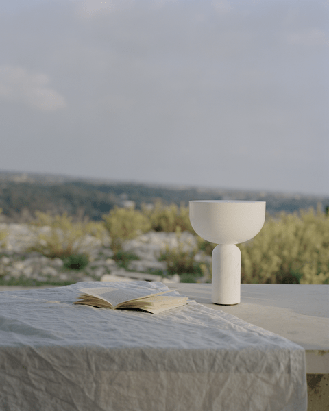 Marble Table Lamp with Opaline Glass and Brass Detailing for Nightstands