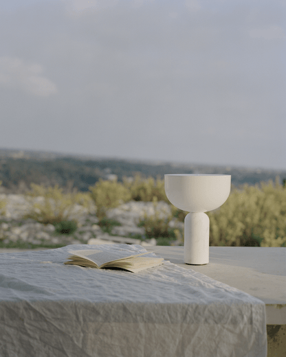 Marble Table Lamp with Opaline Glass and Brass Detailing for Nightstands